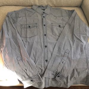Blue stripe button down long sleeve H&M mens shirt